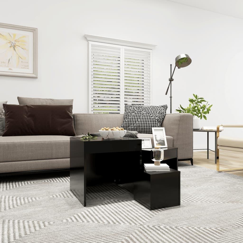 Indskudsborde 3 stk. konstrueret træ sort billede