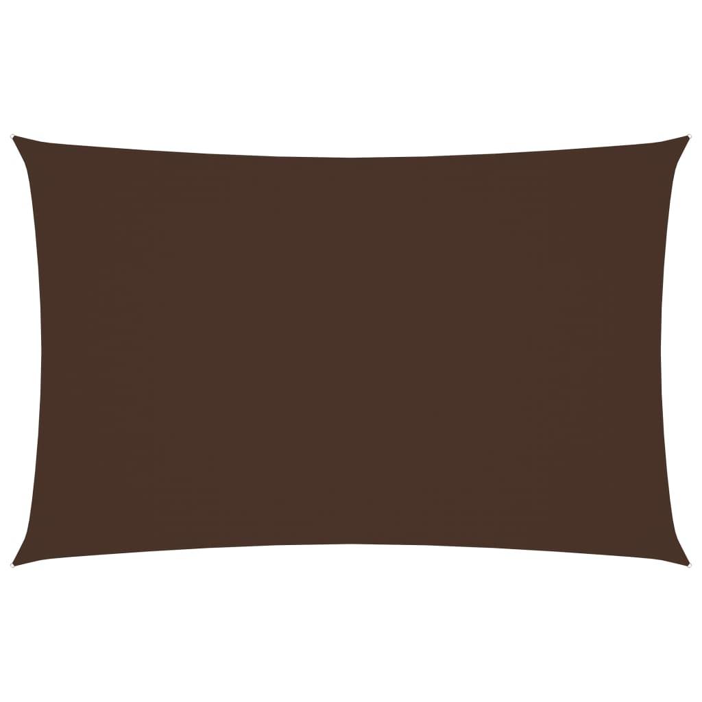 Solsejl 2x5 m rektangulær oxfordstof brun billede