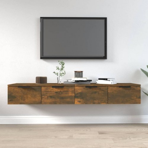 Vægskabe 2 stk. 68×30×20 cm - konstrueret træ, røget egetræsfarve