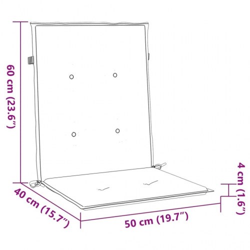 Stolehynder med lav ryg 2 stk. stof marineblå