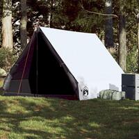 2-personers campingtelt A-stel vandafvisende mørklægningsstof hvid