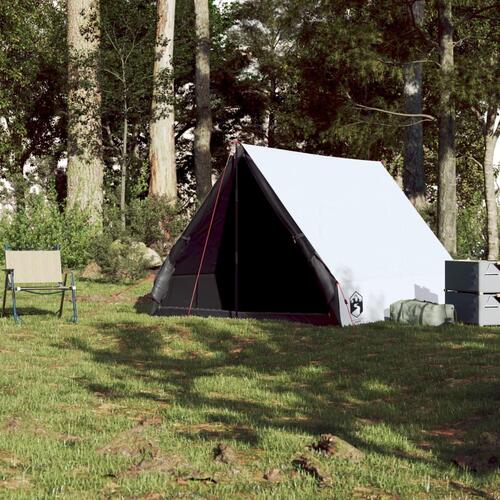 2-personers campingtelt A-stel vandafvisende mørklægningsstof hvid
