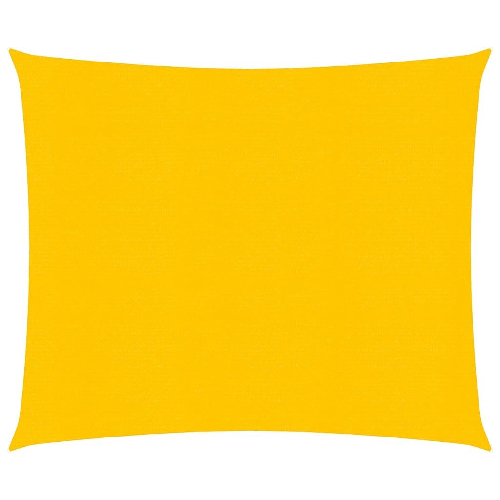 Solsejl 3×3 m - firkantet HDPE 160 g/m², gul