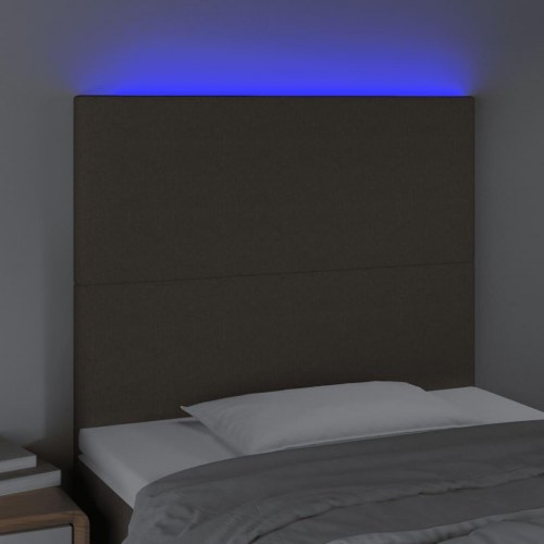 Sengegavl med LED-lys 90 x 5 x 118/128 cm - gråbrun