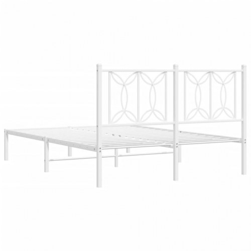 Sengeramme med sengegavl 140×200 cm - metal, hvid