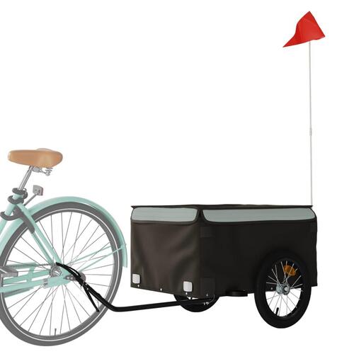 Cykelanhænger 45 kg jern sort og grå