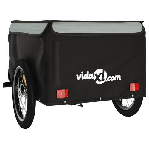 Cykelanhænger 45 kg jern sort og grå