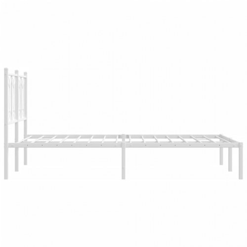 Sengeramme med sengegavl 120x200 cm metal hvid