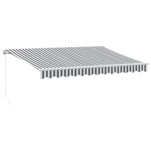 Markise med LED 350 x 250 cm manuel - antracitgrå og hvid