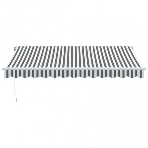 Markise med LED 350 x 250 cm manuel - antracitgrå og hvid