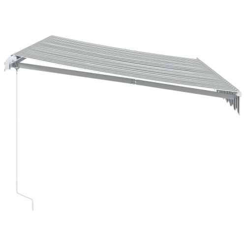 Markise med LED 350 x 250 cm manuel - antracitgrå og hvid
