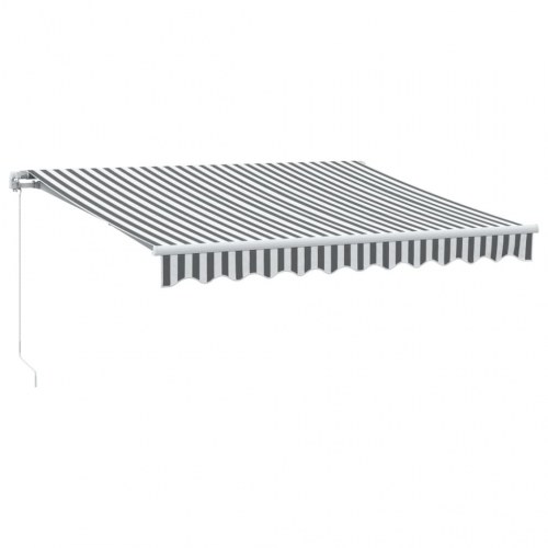 Markise med LED 300 x 250 cm manuel - antracitgrå og hvid