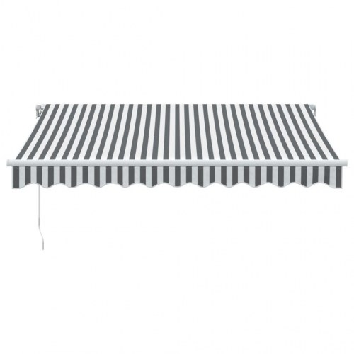 Markise med LED 300 x 250 cm manuel - antracitgrå og hvid