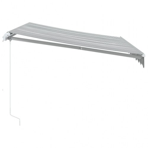 Markise med LED 300 x 250 cm manuel - antracitgrå og hvid