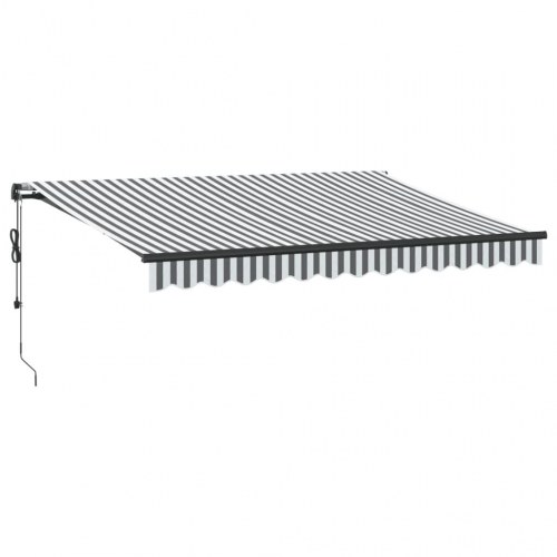 Markise med LED og automatisk betjening 350 x 250 cm - antracitgrå/hvid