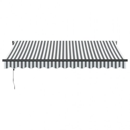 Markise med LED og automatisk betjening 350 x 250 cm - antracitgrå/hvid