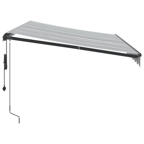 Markise med LED og automatisk betjening 350 x 250 cm - antracitgrå/hvid