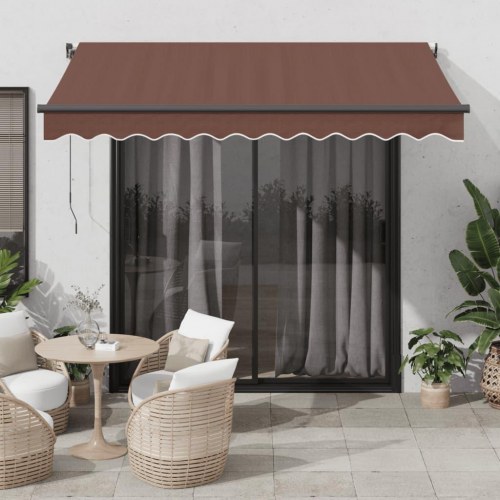 Markise 300 × 250 cm med automatisk betjening - brun