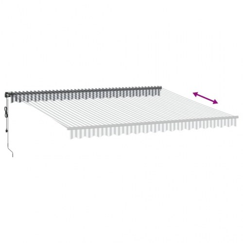 Markise m. LED 450x300 cm automatisk betjening antracitgrå hvid