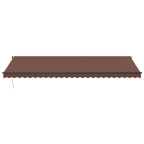 Markise med LED-lys 600x350 cm automatisk betjening brun