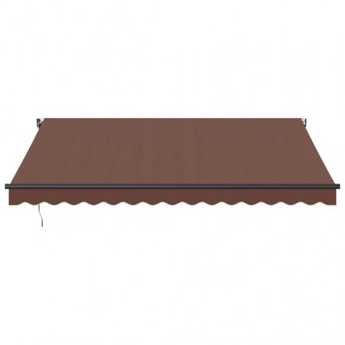 Automatisk markise 400 × 350 cm - brun, aluminiumsstel