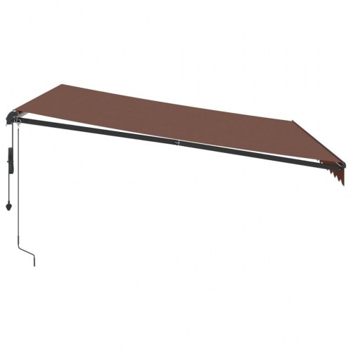 Automatisk markise 400 × 350 cm - brun, aluminiumsstel