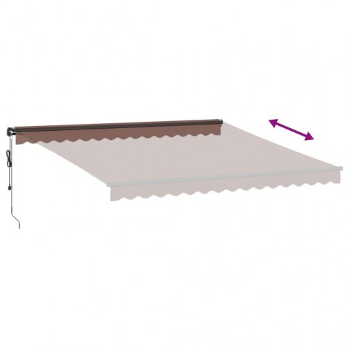 Automatisk markise 400 × 350 cm - brun, aluminiumsstel