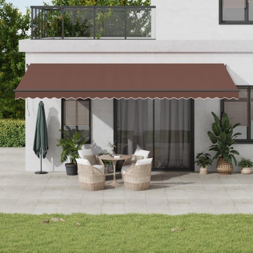 Markise 600 × 300 cm med automatisk betjening - brun