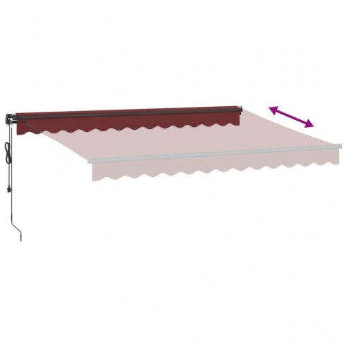Automatisk markise 350 × 250 cm - bordeaux, alu stel