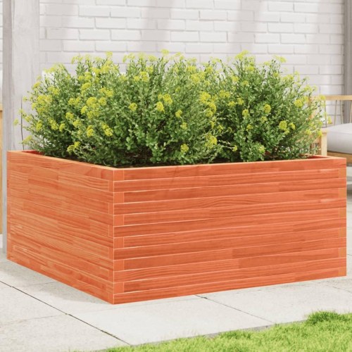 Plantekasse 100 x 100 x 46 cm i massivt fyrretræ - gyldenbrun