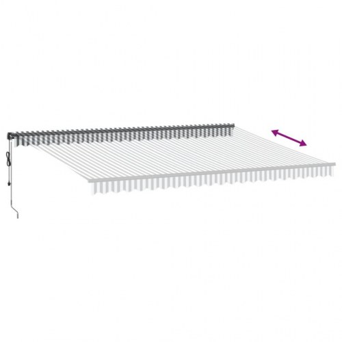 Markise 500 × 300 cm - automatisk betjening, antracitgrå/hvid