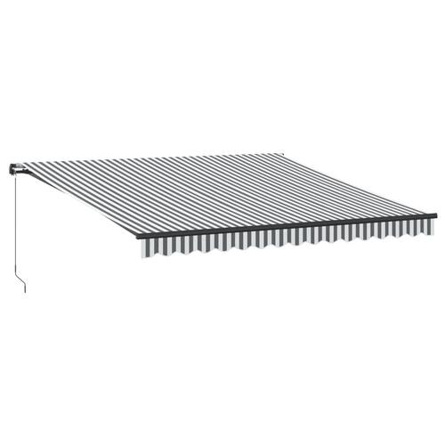 Markise 400x300 cm automatisk betjening antracitgrå og hvid