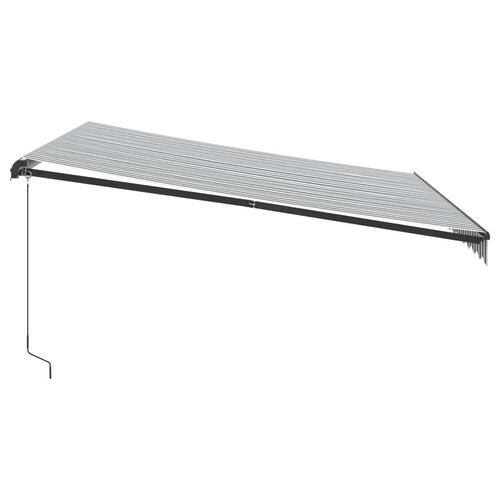 Markise 400x300 cm automatisk betjening antracitgrå og hvid