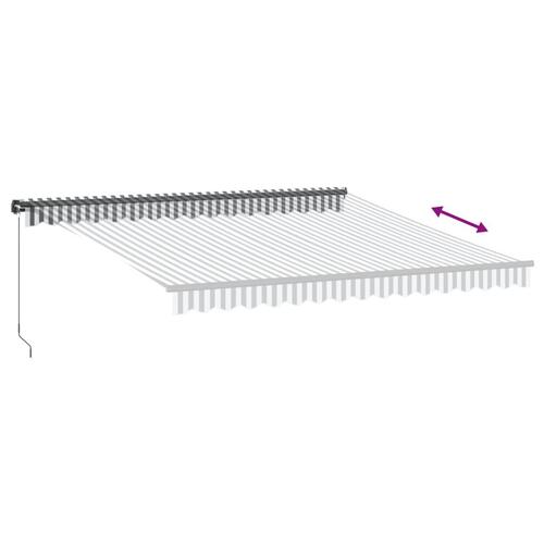 Markise 400x300 cm automatisk betjening antracitgrå og hvid