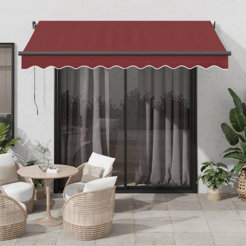 Markise 300 × 250 cm - automatisk betjening, bordeaux