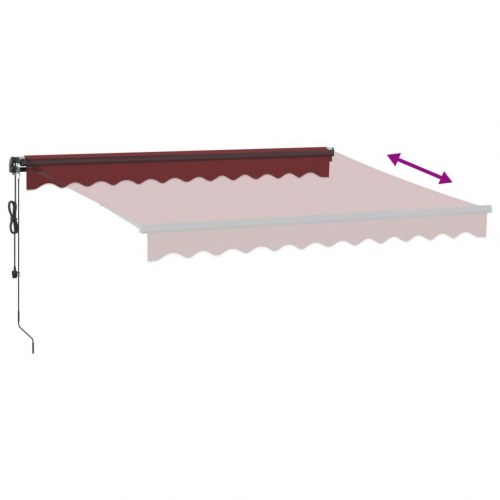 Markise 300 × 250 cm - automatisk betjening, bordeaux