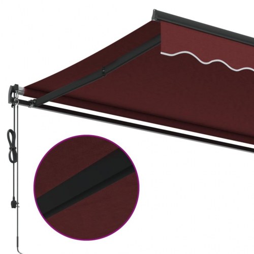 Markise 300 × 250 cm - automatisk betjening, bordeaux