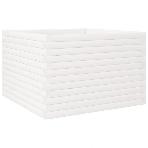 Plantekasse 70 x 70 x 46 cm i massivt fyrretræ - hvid