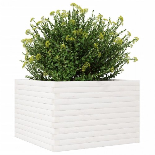 Plantekasse 70 x 70 x 46 cm i massivt fyrretræ - hvid