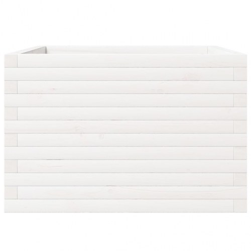 Plantekasse 70 x 70 x 46 cm i massivt fyrretræ - hvid