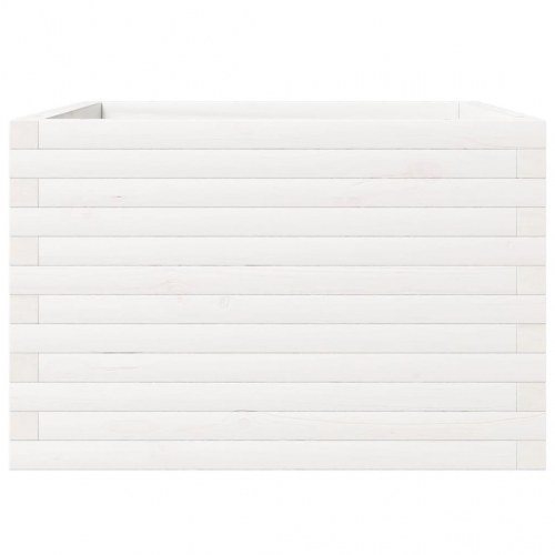 Plantekasse 70 x 70 x 46 cm i massivt fyrretræ - hvid