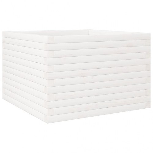 Plantekasse 70 x 70 x 46 cm i massivt fyrretræ - hvid