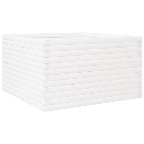 Plantekasse 80 x 80 x 46 cm i massivt fyrretræ - hvid