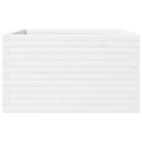 Plantekasse 80 x 80 x 46 cm i massivt fyrretræ - hvid
