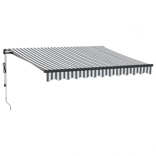 Markise med LED og automatisk betjening 300 x 250 cm - antracitgrå/hvid