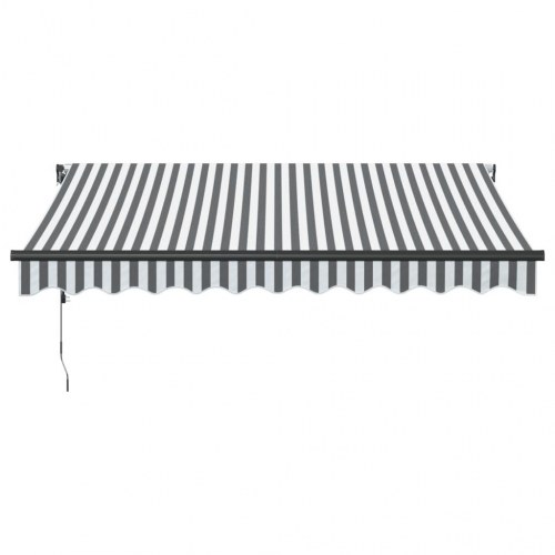 Markise med LED og automatisk betjening 300 x 250 cm - antracitgrå/hvid