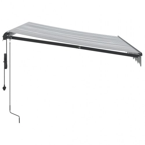 Markise med LED og automatisk betjening 300 x 250 cm - antracitgrå/hvid