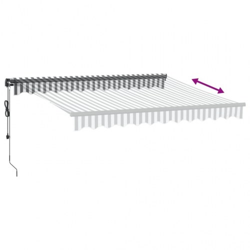 Markise med LED og automatisk betjening 300 x 250 cm - antracitgrå/hvid