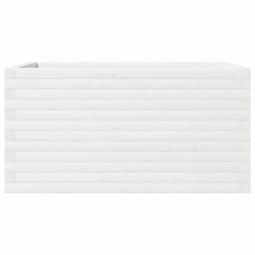 Plantekasse i massivt fyrretræ 90 x 60 x 46 cm - hvid
