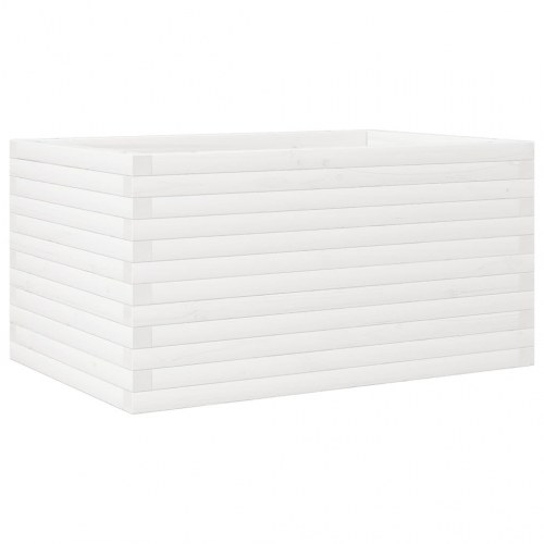 Plantekasse i massivt fyrretræ 90 x 60 x 46 cm - hvid